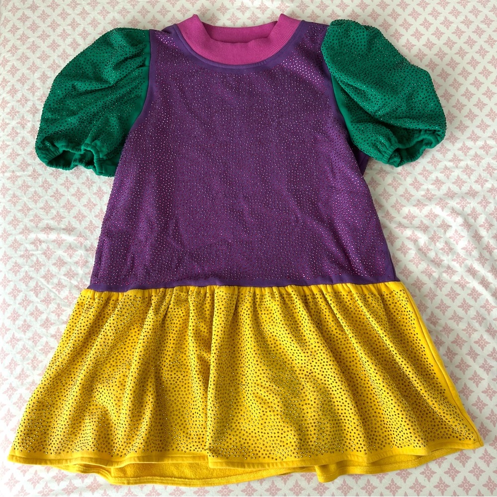 Queen of Sparkles Mardi Gras Rhinestone Dress